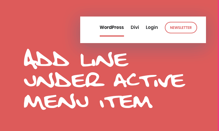 Divi Linie unterhalb Menuepunkt