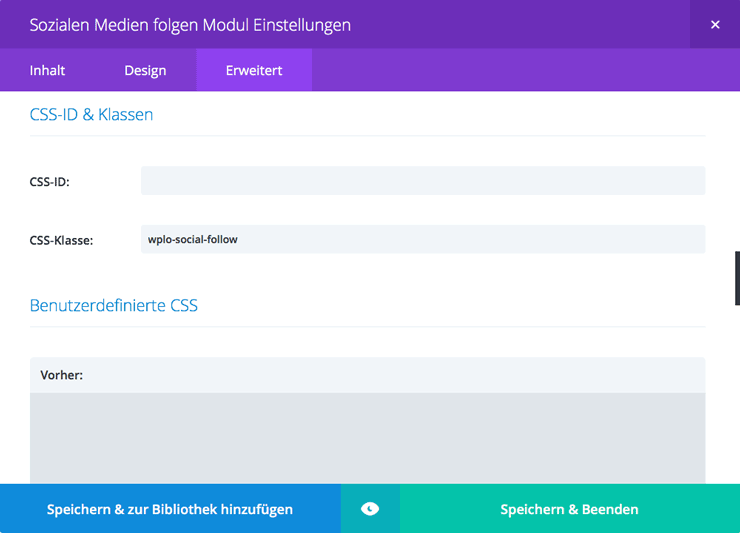 Follow module centered with Divi