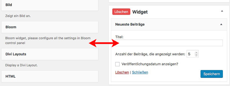 divi widget einfügen