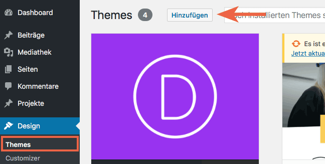 Add Divi Child Theme