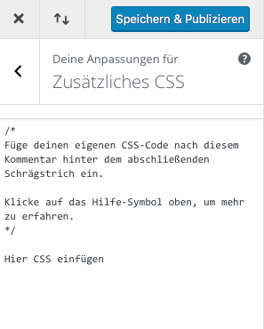 Zusätzliches CSS hinzufügen mit Divi