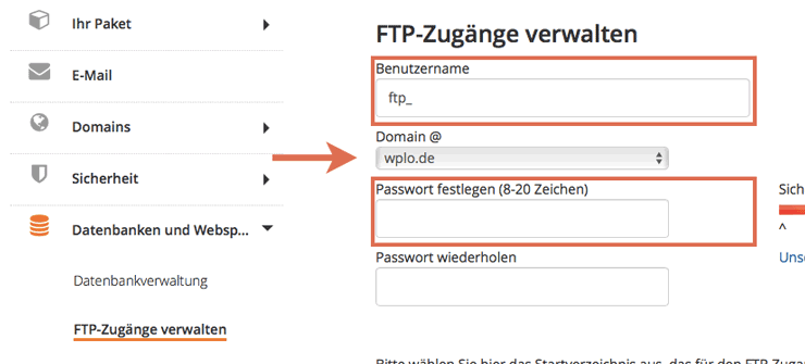 FTP Server Strato setup