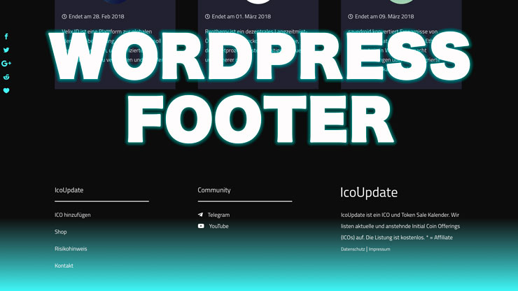 Wordpress Footer Farbe ändern mit css
