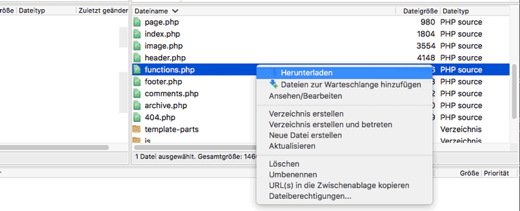 WP Functions PHP herunterladen